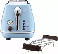 DeLonghi Icona Vintage CTOV2103.AZ Elektrischer Toaster, 900 W - Hellblau Blau