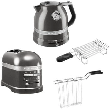 KitchenAid Artisan Frühstücksset inkl. Wasserkocher 5KEK1522 2 Scheiben 5KMT2204 Medaillon Silber KitchenAid Artisan Frühstücksset inkl. Wasserkocher 5KEK1522 2 Scheiben 5KMT2204 Medaillon Silber