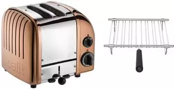 Dualit Paket 1 2er Toaster mit Brötchenaufsatz Kupfer