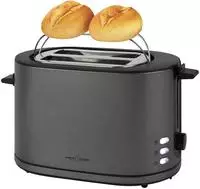 ProfiCook Toaster PC-TA 1291 anthrazit - kompakter 2 Scheiben-Toaster mit