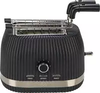 Guzzini Sous Chef Toaster mit klappbaren Zangen grau 2-Scheiben Br&ouml;tchenrost...
