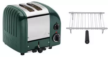Dualit Toaster Paket 1 / Classic Toaster 2 Scheiben mit mit Brötchenaufsatz Evergreen