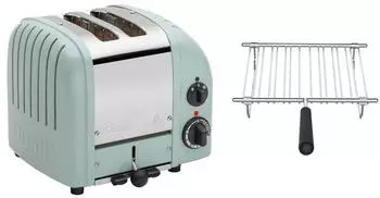 Dualit Toaster Paket 1 / Classic Toaster 2 Scheiben mit mit Brötchenaufsatz Eukalyptus