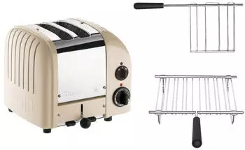 Dualit Paket 2 2er Toaster mit Brötchenaufsatz und Sandwichzange Crème