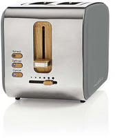 Nedis - Toaster Soft Touch Serie 2 Scheiben Braunungsgrad 6 Auftaufunktion Grau