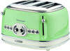 Ariete Toaster 156 Vintage, 4 Scheiben, 1600 Watt, Edelstahl, grün