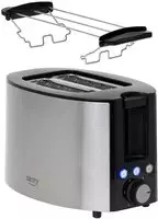 Camry CR 3215 2-Scheiben-Toaster 1000 W mit Br&ouml;tchenrost - Silber