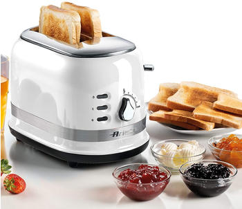 Ariete 0149W Moderna 2 Slice Toaster, Defrost, Heating & Cooking Function, White