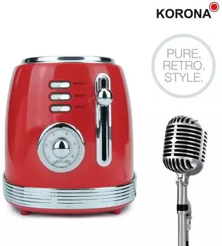 Korona Vintage Retro inkl. Brötchenaufsatz (850 W) rot