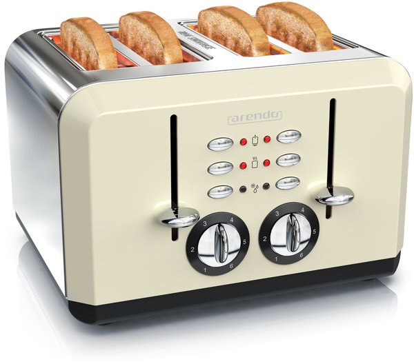 Arendo Breakfast X2 beige 4-Scheiben-Toaster