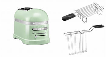 KitchenAid 2-Scheiben Toaster Artisan 5KMT2204 + Brötchenaufsatz Paket 1 Pistazie