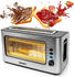 Duronic TB10 mit Glasfenster Automatik-Toaster Sandwichtoast Gebürsteter Edelstahl Toasten Auftauen Erwärmen Krümelfach 100