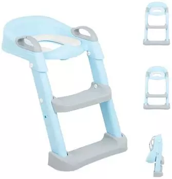 KIKKABOO LEA Toilettenaufsatz mit Treppe, klappbar, hellblau (31403010019)