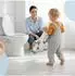 Relaxdays Kinder-Toilettensitz mit Treppe, höhenverstellbar 39-45cm, klappbar, grau/weiß