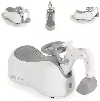 Moni Diggy 4-in-1 T&ouml;pfchen Bagger, Schaukelspielzeug, Licht & Musik