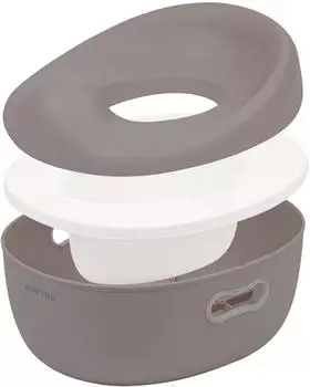 Nattou Potty 3-in-1 Lernt&ouml;pfchen, Tritthocker & Toilettensitz, taupe (155021)