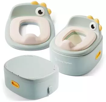 Moby-System 3-in-1-Kindert&ouml;pfchen mit Toilettensitz & Tritthocker, salbeigr&uuml;n