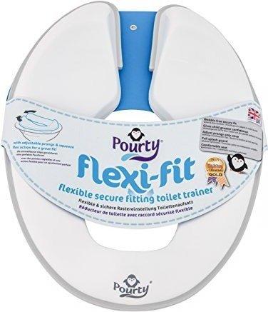 Pourty Flexi-Fit Toilettensitz Weiß Grau