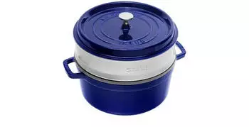 Staub Bratentopf 26 cm rund mit Dämpfeinsatz dunkelblau Staub Bratentopf 26 cm rund mit Dämpfeinsatz dunkelblau