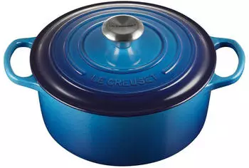 Le Creuset Signature Bräter 24 cm rund azure blue
