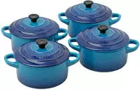 Le Creuset 79212102200100, Le Creuset Mini Cocotte 4er-Set Steinzeug Azure Blau