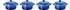 Le Creuset Mini Cocotte 4er Set azure