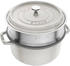 Staub Runde Cocotte mit Dämpfeinsatz 24 cm weisser trüffel