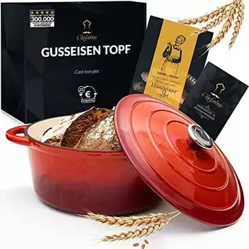 Chefarone Gusseisen Topf 26 cm rot