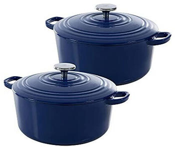 BK Cookware Bourgogne Dutch Oven Royal Blue Set Ø24 + Ø28 cm