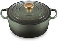 LE CREUSET Schmortopf, 24 cm, Thymian, goldfarbener Knopf