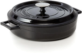WAS Germany Gusseisen-Kasserolle Lava Ø28cm 3,5l Obsidian Black