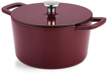Fissler Moments Collection Emaillierter Gusseisen-Br&auml;ter rund &Oslash;24cm Burgunderrot