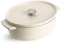 KitchenAid Br&auml;ter mit Deckel Gusseisen 30cm, oval, creme (CC006062-001)