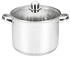 Michelino Edelstahl Kochtopf mit 3-schichtigem Alu-Thermoboden, Silber (13 Liter)