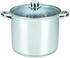 Michelino Edelstahl Kochtopf mit 3-schichtigem Alu-Thermoboden, Silber (13 Liter)