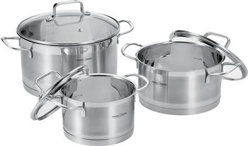 ProfiCook PC-KTS 1223 Induktions-Kochtopfset mit Deckel, Topfset 6 teilig, f&uuml;r Induktion, Elektroherd, Keramik, Halogen und Gas-Herd, Edelstahl