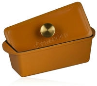 Gusseisen Br&auml;ter Mit Deckel Emailliert, 3 Liter, Sunny Orange, Schmortopf,