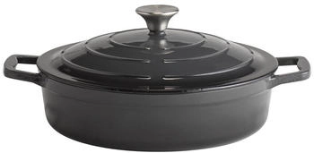 APS 88305 Br&auml;ter mit Deckel "5 STARS", Gusseisen, induktionsgeeignet, ofenfest, inkl. Deckelhalter, &Oslash; 28 cm, 3 Liter, anthrazit