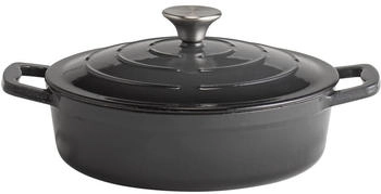 APS 88301 Br&auml;ter mit Deckel "5 STARS", Gusseisen, induktionsgeeignet, ofenfest, inkl. Deckelhalter, &Oslash; 25 cm, 2,5 Liter, anthrazit