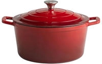 APS steelpan met deksel -5 STARS- &Oslash; 28 cm, H: 13 cm, 6 liter gietijzer,