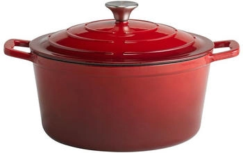 APS 88306 Kochtopf mit Deckel "5 STARS", Schmortopf Gusseisen, induktionsgeeignet, ofenfest, inkl. Deckelhalter, &Oslash; 28 cm, 6 Liter, anthrazit