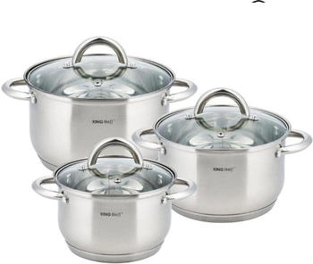 KINGHOFF Topfset KH-4447, Pfanne + Kochtopf, Silber (KNFF564)