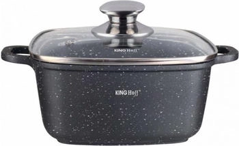 KINGHOFF Marmor quadratisch Kochtopf 4.5L 24cm mit Glasdeckel Marmorbeschichtung KH-1603