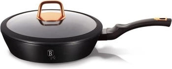 BerlingerHaus Granite pan 24cm Black ROSE BH-1643, Pfanne + Kochtopf, Schwarz