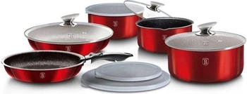 BerlingerHaus Metallic Line Burgundy Edition 12 Stk. Kochgeschirr Set, BH/1674 burgundy Edelstahl 18/8, Rot/Burgund