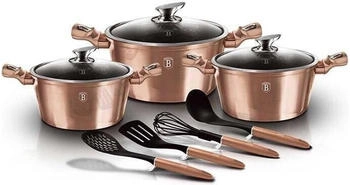 BerlingerHaus Metallic Line Rose Gold Edition 10 Stk. Kochgeschirr Set BH/6151 Roségold Edelstahl 18/8