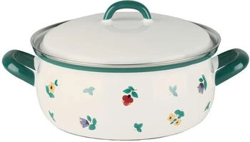 Riess 0171-049 mit Deckel 20 COUNTRY - GMUNDNER STREUBLUMEN Durchmesser 20 cm Inhalt 2.0 Liter Höhe 15.9 cm weiß mit Streublumen Induktion