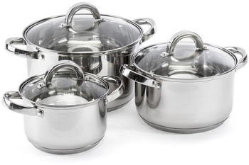 Ambition 6-tlg. Topfset Induktion Edelstahl mit Glasdeckel