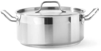 Hendi Kochtopf niedrig mit Deckel 4,8 l 240x105 mm EDS P Pfanne + Kochtopf Silber