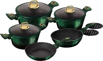 BerlingerHaus Berlinger Haus Emerald Collection 10 Stück Kochgeschirr Set, BH/6065 Emerald Edelstahl 18/8